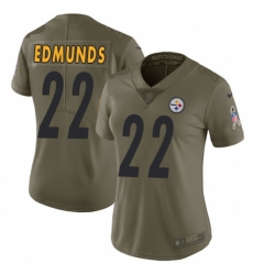 Women's Nike Pittsburgh Steelers #22 Terrell Edmunds Limited Olive 2017 Salute to Service NFL Jersey