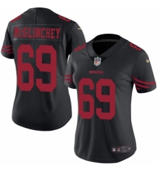 Women's Nike San Francisco 49ers #69 Mike McGlinchey Limited Black Rush Vapor Untouchable NFL Jersey