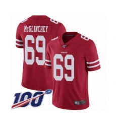 Youth San Francisco 49ers #69 Mike McGlinchey Red Team Color Vapor Untouchable Limited Player 100th Season Football Jersey