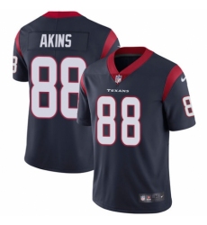 Youth Nike Houston Texans #88 Jordan Akins Navy Blue Team Color Vapor Untouchable Elite Player NFL Jersey