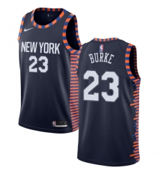 Youth Nike New York Knicks #23 Trey Burke Swingman Navy Blue NBA Jersey - 2018 19 City Edition