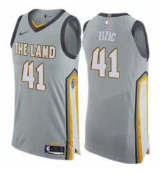 Men's Nike Cleveland Cavaliers #41 Ante Zizic Authentic Gray NBA Jersey - City Edition