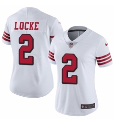 Women's Nike San Francisco 49ers #2 Jeff Locke Limited White Rush Vapor Untouchable NFL Jersey