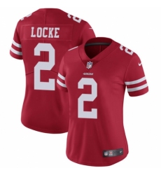 Women's Nike San Francisco 49ers #2 Jeff Locke Red Team Color Vapor Untouchable Limited Player NFL Jersey