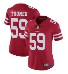 Women's Nike San Francisco 49ers #59 Korey Toomer Red Team Color Vapor Untouchable Limited Player NFL Jersey
