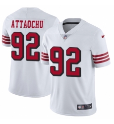 Men's Nike San Francisco 49ers #92 Jeremiah Attaochu Limited White Rush Vapor Untouchable NFL Jersey