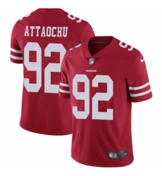 Men's Nike San Francisco 49ers #92 Jeremiah Attaochu Red Team Color Vapor Untouchable Limited Player NFL Jersey