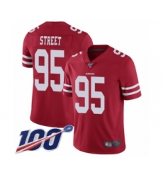 Men's San Francisco 49ers #95 Kentavius Street Red Team Color Vapor Untouchable Limited Player 100th Season Football Jersey