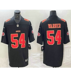 Men's San Francisco 49ers #54 Fred Warner Black Red Fashion Vapor Limited Stitched Jersey