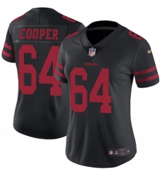 Women's Nike San Francisco 49ers #64 Jonathan Cooper Black Vapor Untouchable Limited Player NFL Jersey
