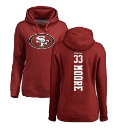 NFL Women's Nike San Francisco 49ers #33 Tarvarius Moore Red Backer Pullover Hoodie