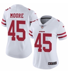 Women's Nike San Francisco 49ers #45 Tarvarius Moore White Vapor Untouchable Limited Player NFL Jersey