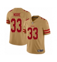 Women's San Francisco 49ers #33 Tarvarius Moore Limited Gold Inverted Legend Football Jersey