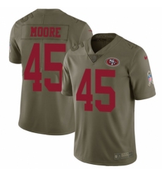 Youth Nike San Francisco 49ers #45 Tarvarius Moore Limited Olive 2017 Salute to Service NFL Jersey