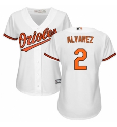 Women's Majestic Baltimore Orioles #2 Pedro Alvarez Replica White Home Cool Base MLB Jersey