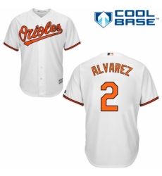 Youth Majestic Baltimore Orioles #2 Pedro Alvarez Replica White Home Cool Base MLB Jersey