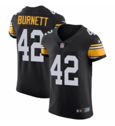 Men's Nike Pittsburgh Steelers #42 Morgan Burnett Black Alternate Vapor Untouchable Elite Player NFL Jersey