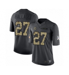 Men's Miami Dolphins #27 Kalen Ballage Limited Black 2016 Salute to Service Football Jersey