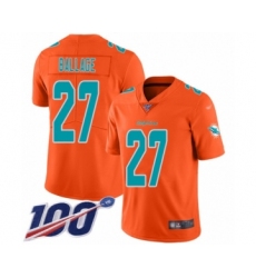 Men's Miami Dolphins #27 Kalen Ballage Limited Orange Inverted Legend 100th Season Football Jersey