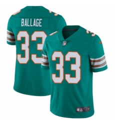 Men's Nike Miami Dolphins #33 Kalen Ballage Aqua Green Alternate Vapor Untouchable Limited Player NFL Jersey