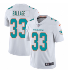 Men's Nike Miami Dolphins #33 Kalen Ballage White Vapor Untouchable Limited Player NFL Jersey