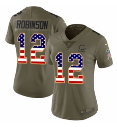 Women's Nike Chicago Bears #12 Allen Robinson Limited Olive/USA Flag 2017 Salute to Service NFL Jersey