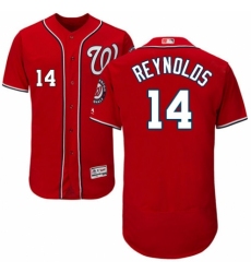 Men's Majestic Washington Nationals #14 Mark Reynolds Red Alternate Flex Base Authentic Collection MLB Jersey