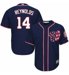 Men's Majestic Washington Nationals #14 Mark Reynolds Replica Navy Blue Alternate 2 Cool Base MLB Jersey