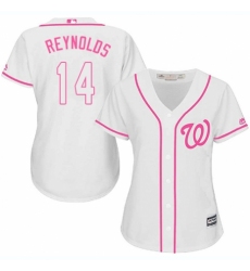 Women's Majestic Washington Nationals #14 Mark Reynolds Authentic White Fashion Cool Base MLB Jersey