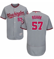 Men's Majestic Washington Nationals #57 Tanner Roark Grey Road Flex Base Authentic Collection MLB Jersey