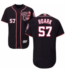 Men's Majestic Washington Nationals #57 Tanner Roark Navy Blue Alternate Flex Base Authentic Collection MLB Jersey
