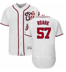 Men's Majestic Washington Nationals #57 Tanner Roark White Home Flex Base Authentic Collection MLB Jersey