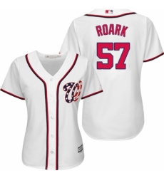 Women's Majestic Washington Nationals #57 Tanner Roark Authentic White Home Cool Base MLB Jersey