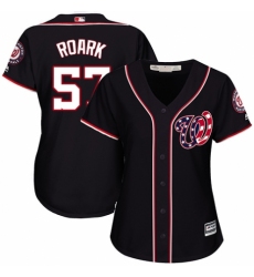 Women's Majestic Washington Nationals #57 Tanner Roark Replica Navy Blue Alternate 2 Cool Base MLB Jersey
