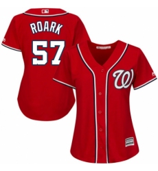 Women's Majestic Washington Nationals #57 Tanner Roark Replica Red Alternate 1 Cool Base MLB Jersey
