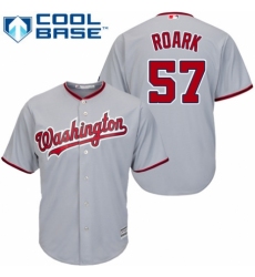 Youth Majestic Washington Nationals #57 Tanner Roark Authentic Grey Road Cool Base MLB Jersey