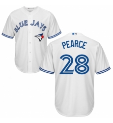 Men's Majestic Toronto Blue Jays #28 Steve Pearce Replica White Home MLB Jersey