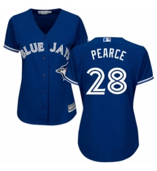 Women's Majestic Toronto Blue Jays #28 Steve Pearce Authentic Blue Alternate MLB Jersey