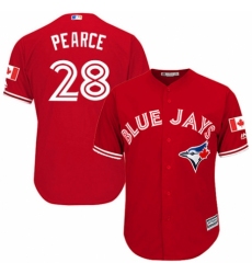 Youth Majestic Toronto Blue Jays #28 Steve Pearce Authentic Scarlet Alternate MLB Jersey