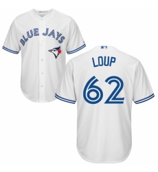 Youth Majestic Toronto Blue Jays #62 Aaron Loup Replica White Home MLB Jersey