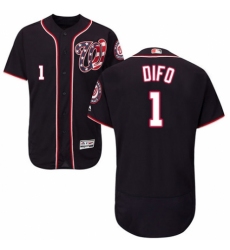Men's Majestic Washington Nationals #1 Wilmer Difo Navy Blue Alternate Flex Base Authentic Collection MLB Jersey