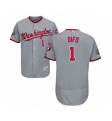 Men's Washington Nationals #1 Wilmer Difo Grey Road Flex Base Authentic Collection 2019 World Series Champions Baseball Jersey