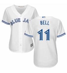 Women's Majestic Toronto Blue Jays #11 George Bell Replica White Home MLB Jersey