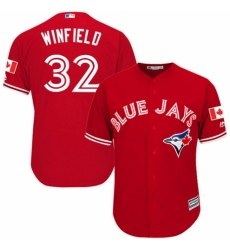 Men's Majestic Toronto Blue Jays #32 Dave Winfield Replica Scarlet Alternate Cool Base MLB Jersey