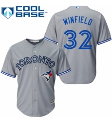 Youth Majestic Toronto Blue Jays #32 Dave Winfield Authentic Grey Road MLB Jersey