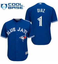 Youth Majestic Toronto Blue Jays #1 Aledmys Diaz Authentic Blue Alternate MLB Jersey