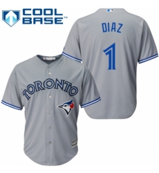 Youth Majestic Toronto Blue Jays #1 Aledmys Diaz Authentic Grey Road MLB Jersey