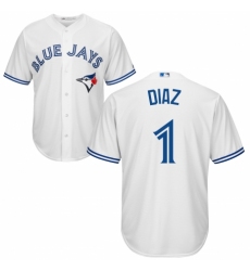 Youth Majestic Toronto Blue Jays #1 Aledmys Diaz Replica White Home MLB Jersey