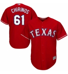 Men's Majestic Texas Rangers #61 Robinson Chirinos Replica Red Alternate Cool Base MLB Jersey