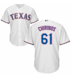 Men's Majestic Texas Rangers #61 Robinson Chirinos Replica White Home Cool Base MLB Jersey